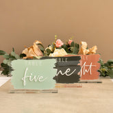 Painted Brush Back Table Numbers